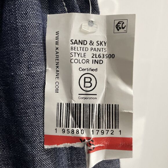 Karen Kane XS Wide Leg Pants Linen Blend High Rise Womens Extra Small NWT - Picture 4 of 11